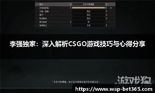 李强独家：深入解析CSGO游戏技巧与心得分享