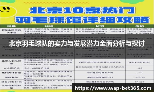 北京羽毛球队的实力与发展潜力全面分析与探讨